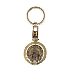 Llavero de laton letra H con la Parroquia de San Miguel Allende, souvenir o regalo de Mexico.