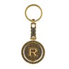 Llavero de laton letra R con el Calendario Azteca, souvenir o regalo de San Miguel Allende, Mexico.