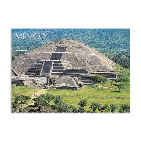 Tarjeta postal de Teotihuacan y de la pirámide de La Luna, souvenir y recuerdo de la Ciudad de México, CDMX.