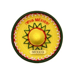 Magneto de resina en forma de un sombrero de paja. Souvenir de la Ciudad de México, CDMX.