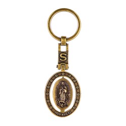 Llavero de latón letra S con Virgen de Guadalupe, souvenir o regalo de México, CDMX