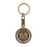 Llavero de latón letra M con Calendario Azteca, souvenir o regalo de la Ciudad de México, CDMX.