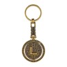 Llavero de latón letra L con Calendario Azteca, souvenir o regalo de la Ciudad de México, CDMX.