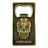 Magneto destapador de latón con una calavera. Souvenir de la Ciudad de México, CDMX.