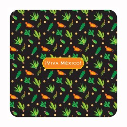 Set de 4 portavasos calavera, típico del día de muertos en México, Recuerdo de la Ciudad de México, CDMX.