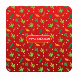 Set de 4 portavasos calavera, típico del día de muertos en México, Recuerdo de la Ciudad de México, CDMX.