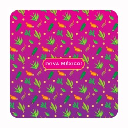 Set de 4 portavasos calavera, típico del día de muertos en México, Recuerdo de la Ciudad de México, CDMX.