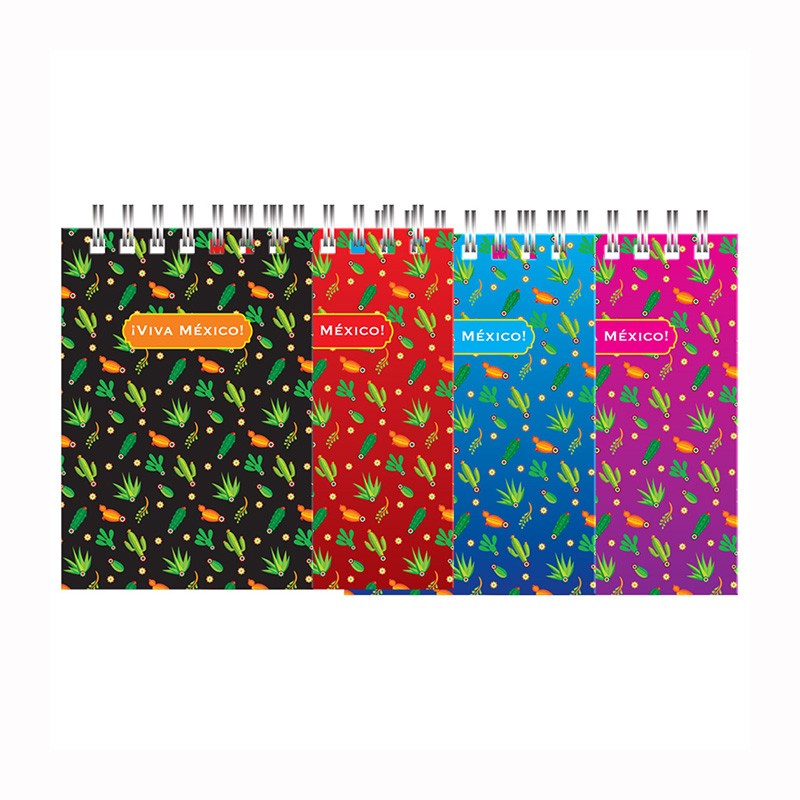 Libreta de apunte con ilustracion de una calavera, típica del día de muertos. Souvenir y recuerdo de la Ciudad de México, CDMX.