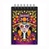 Libreta de apunte con ilustracion de una catrina, típica del día de muertos. Souvenir y recuerdo de la Ciudad de México, CDMX.