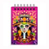 Libreta de apunte con ilustracion de una catrina, típica del día de muertos. Souvenir y recuerdo de la Ciudad de México, CDMX.