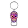 Llavero destapador de metal en forma de calavera. Souvenir de la Ciudad de México.