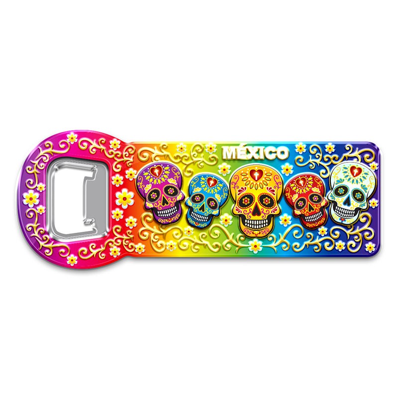 Destapador de Metal calavera, Dia de Muertos, souvenir de Tijuana.