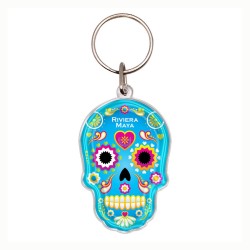 Llavero acrílico calavera, día de muertos. Souvenir Riviera Maya