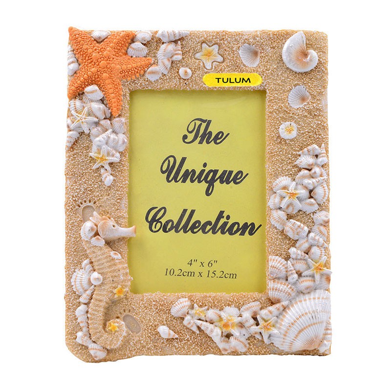 Magneto destapador de resina con acabado arena y figura de un caballito de mar