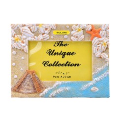 Portaretrato mediano  de resina con acabado Arena y una pirámide