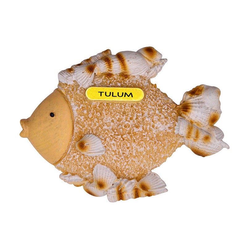 Magneto de resina en forma de pez con acabado arena