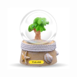 Esfera de resina con acabado arena y palmera