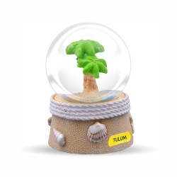 Esfera de resina con acabado arena y palmera