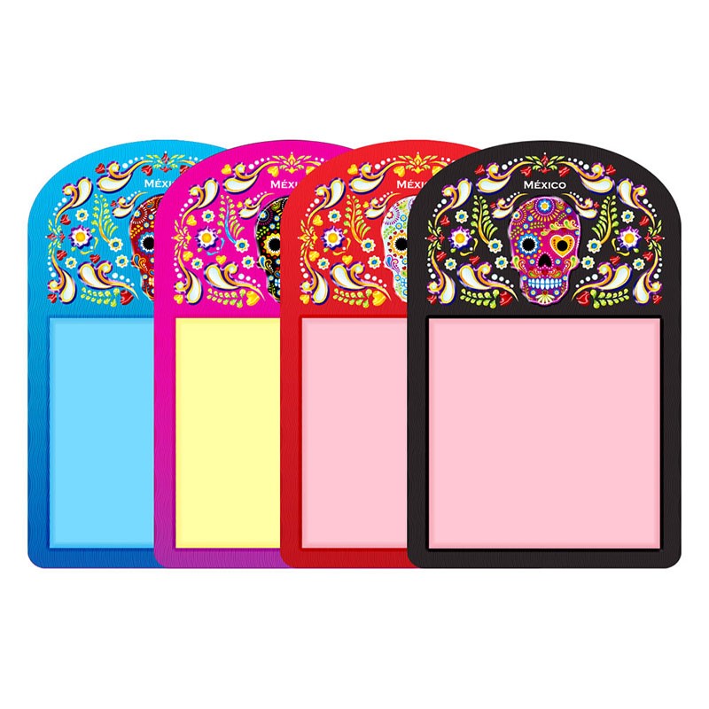 Bloc de notas calavera, tipico del dia de muertos en México, souvenir y recuerdo de la Riviera Maya.