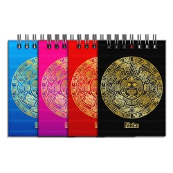 Libreta de apunte con la ilustracion del Calendario Azteca. Souvenir y recuerdo de la Riviera Maya, México.