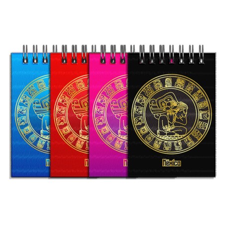 Libreta de apunte con la ilustracion del Calendario Maya. Souvenir y recuerdo de la Riviera Maya, México.