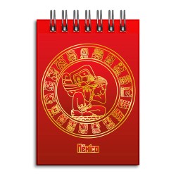 Libreta de apunte con la ilustracion del Calendario Maya. Souvenir y recuerdo de la Riviera Maya, México.
