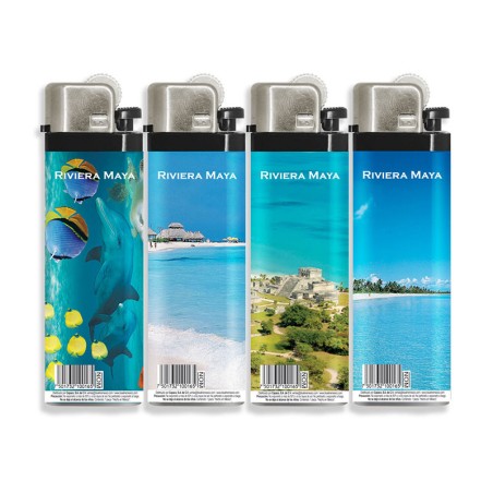 Encendedores vistas de la Riviera Maya, souvenir y recuerdo de la Riviera Maya, México