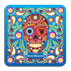 Set de 4 portavasos calavera, tipico del dia de muertos en México, souvenir y recuerdo de la Riviera Maya