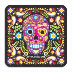 Set de 4 portavasos calavera, tipico del dia de muertos en México, souvenir y recuerdo de la Riviera Maya