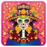 Set de 4 portavasos catrina, tipico del dia de muertos en México, souvenir y recuerdo de la Riviera Maya