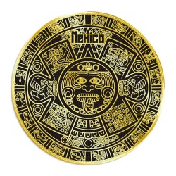 Set de 4 portavasos Calendario Azteca, emblemático de la cultura prehispánica, Souvenir de la Riviera Maya, México.