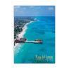 Tarjeta postal con vista aerea de Playa del Carmen y su embarcadero, souvenir y recuerdo de la Riviera Maya, México