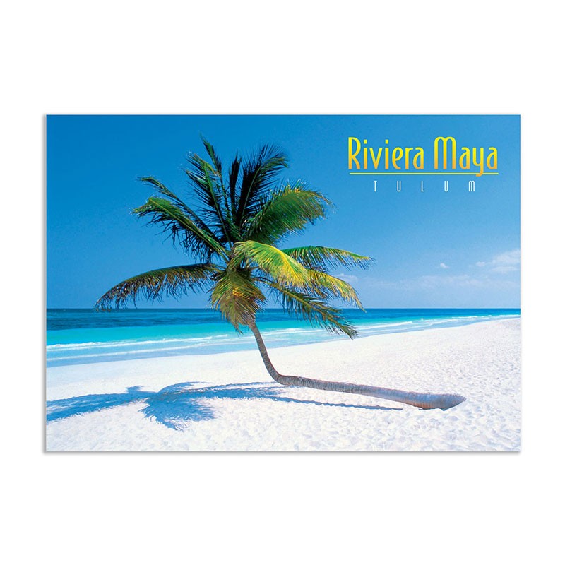 Tarjeta postal de un Playa virgen de la Riviera Maya, souvenir y recuerdo de México