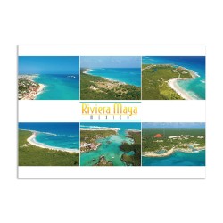 Tarjeta postal de la zona hotelera de la Riviera Maya, souvenir y recuerdo de la Riviera Maya, México