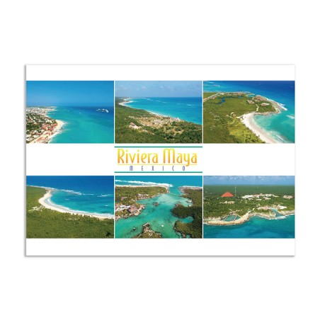 Tarjeta postal de la zona hotelera de la Riviera Maya, souvenir y recuerdo de la Riviera Maya, México