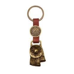 Llavero de latón sombrero y sarape. Souvenir, recuerdo Riviera Maya, México
