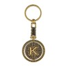 Llavero de latón letra K con Calendario Azteca, Souvenir, recuerdo de la Riviera Maya, México