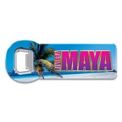 Destapador de Metal playa, palmera, souvenir y recuerdo Riviera Maya.