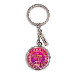 Llavero corcholata de metal calendario Maya, Souvenir de la Riviera Maya, México.v