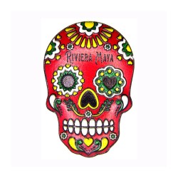 Magneto de Resina en forma de calavera, 6 colores. Souvenir, recuerdo de la Riviera Maya, México