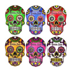 Magneto de Resina en forma de calavera, 6 colores. Souvenir, recuerdo de la Riviera Maya, México