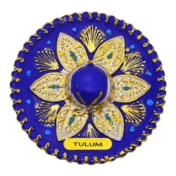 Magneto de resina en forma de un sombrero charro. Souvenir, recuerdo de la Riviera Maya, México