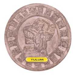 Magneto de resina Calendario Maya. Souvenir, recuerdo de la Riviera Maya, México.