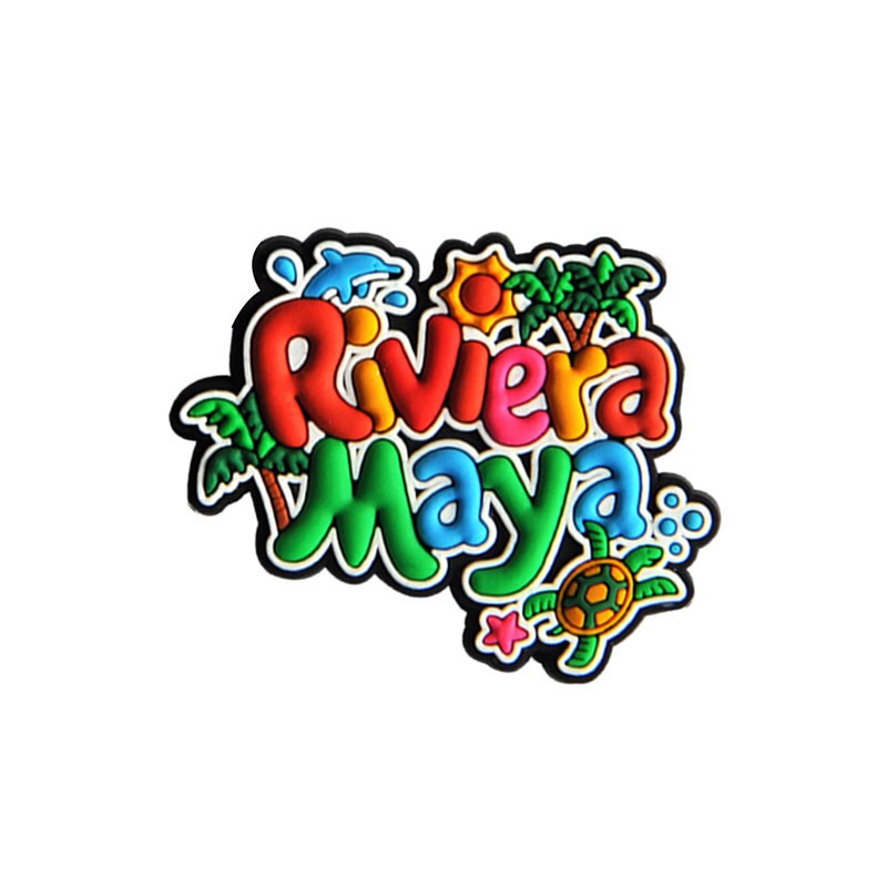Magneto pvc "la Riviera Maya", souvenir de Mexico. Recuerdo de la Riviera Maya.