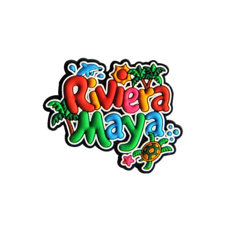 Magneto pvc "la Riviera Maya", souvenir de Mexico. Recuerdo de la Riviera Maya.