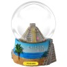 Esfera de nieve Pirámide de Chichen Itzá. Souvenir, recuerdo de la Riviera Maya, México