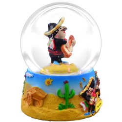 Esfera de nieve Mariachi. Souvenir, recuerdo de la Riviera Maya, México