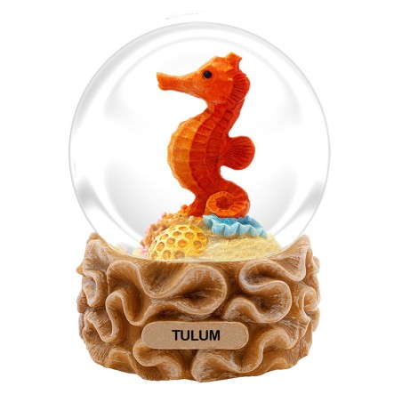 Esfera de nieve caballito de mar