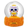 Esfera de nieve calavera naranja