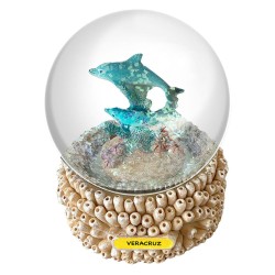 Esfera de nieve con 2 defines. Souvenir de Veracruz, México